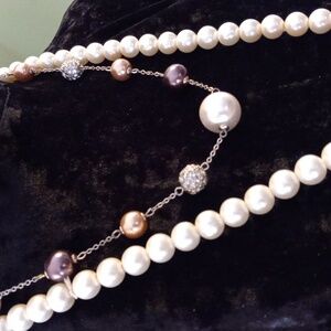 NYC Pearl and Bead Necklace 18 & 24 In Long.